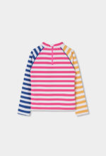 Knit t-Shirt polyamide for girl - stripes - Image 2
