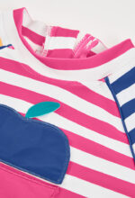 Knit t-Shirt polyamide for girl - stripes - Image 3
