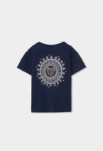 Knit t-Shirt flame for girl -BCI - navy - Image 2
