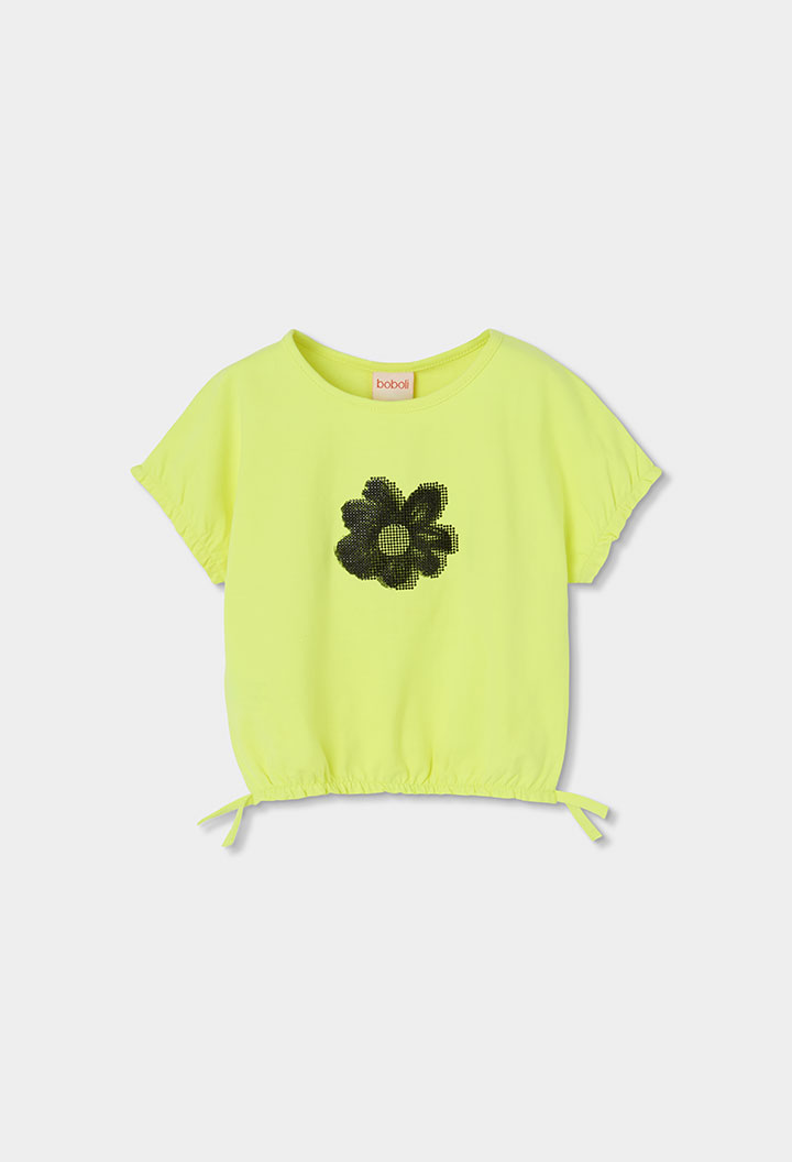 4230874619_a.jpg Stretch knit t-Shirt for girl -BCI - green - Image 1