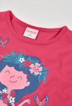 Knit t-Shirt printed for girl -BCI - magenta - Image 3