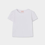 Knit t-Shirt for girl -BCI - white