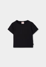 Knit t-Shirt for girl -BCI - black