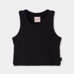 Knit t-Shirt for girl -BCI - black