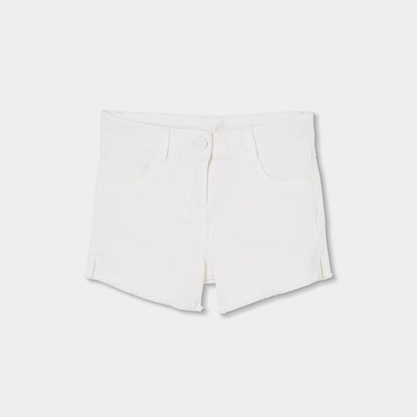 Stretch twil shorts for girl -BCI - white