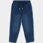 Denim trousers knit for boy -BCI - blue