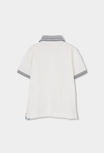 Pique polo for boy -BCI - off white - Image 2