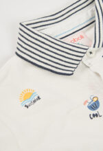Pique polo for boy -BCI - off white - Image 3