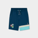 Knit bermuda shorts for boy -BCI - forest