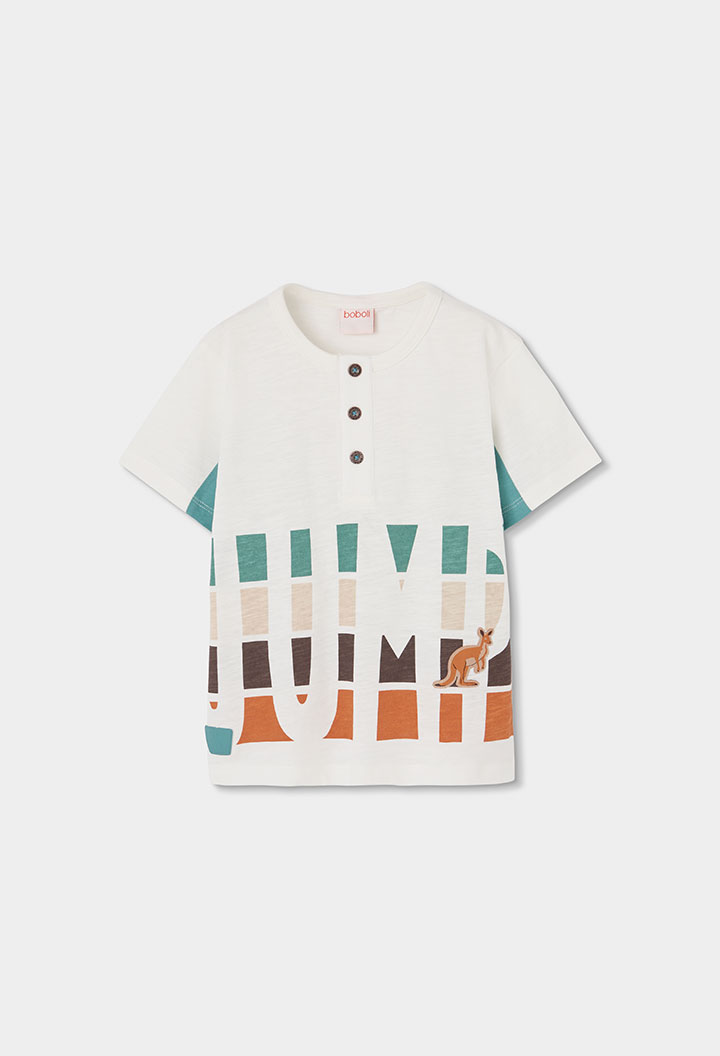 5331241111_a.jpg Knit t-Shirt for boy -BCI - off white - Image 1