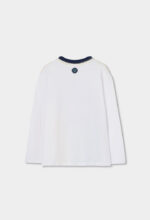 Knit t-Shirt long sleeves for boy -BCI - white - Image 2