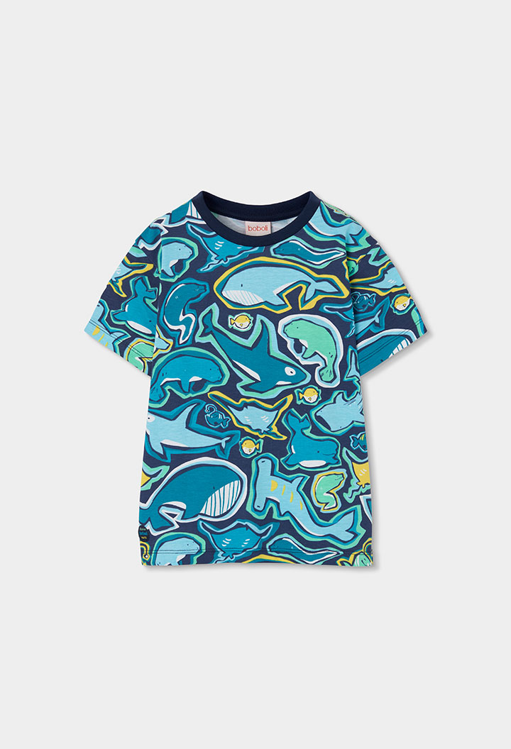 5431039868_a.jpg Knit t-Shirt printed for boy -BCI - print - Image 1