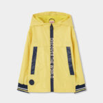 Technical fabric parka for boy - grapefruit