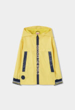Technical fabric parka for boy - grapefruit