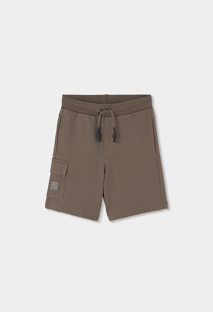 6230787456_a.jpg Fleece bermuda shorts for boy -BCI - brown - Image 1
