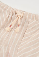 Linen bermuda shorts striped for girl - stripes - Image 3