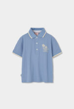 Pique polo for boy -BCI - deep blue