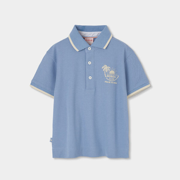 Pique polo for boy -BCI - deep blue